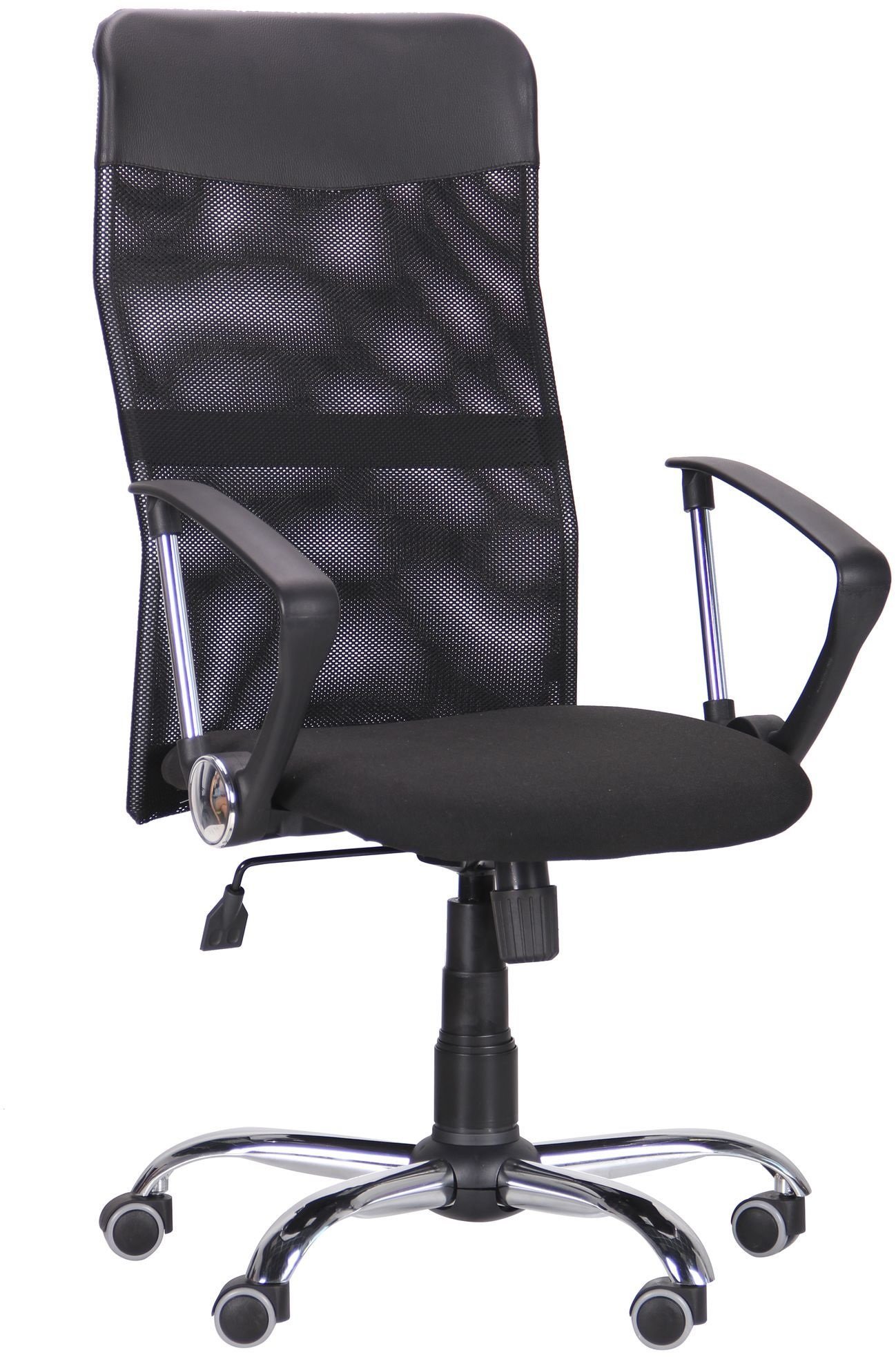 Акція на Кресло Amf Ultra Хром сиденье А-1/спинка Сетка черная, вставка Скаден черный (210149) від Stylus