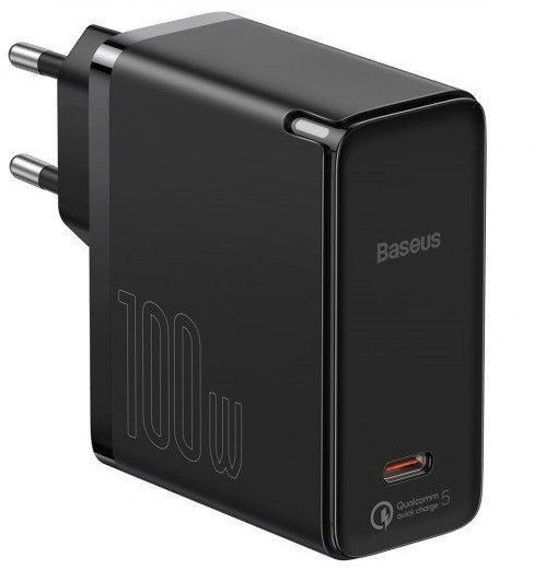 Акция на Baseus USB-C Wall Charger GaN2 100W Black with USB-C Cable (TZCCGAN-L01) от Y.UA