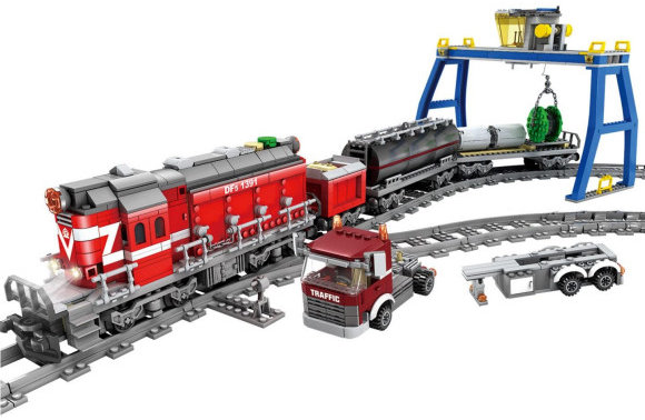 Акція на Дитячий конструктор Zipp Toys Потяг DF5 з рейками дизельний локомотив на радіокеруванні (98219(Red)) від Y.UA