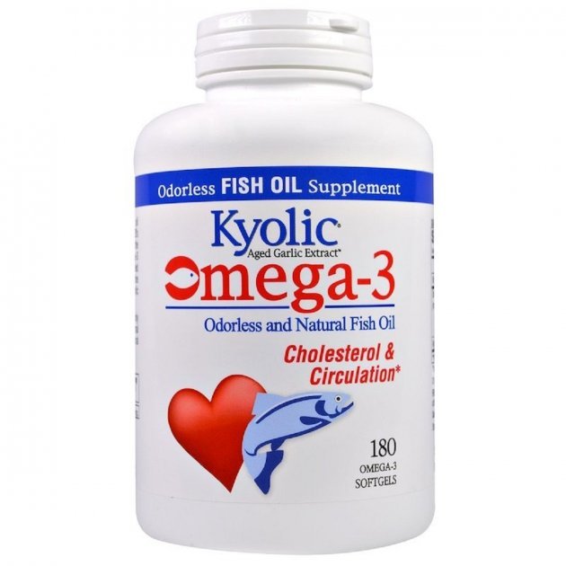 Акція на Kyolic Cholesterol & Circulation Omega-3 Рыбий жир Омега-3 180 капсул від Stylus