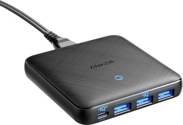 Акція на Anker Wall Charger 3xUSB + USB-C PowerPort Atom Iii Slim 4 PowerIQ3.0 65W Black (A2045G11) від Y.UA