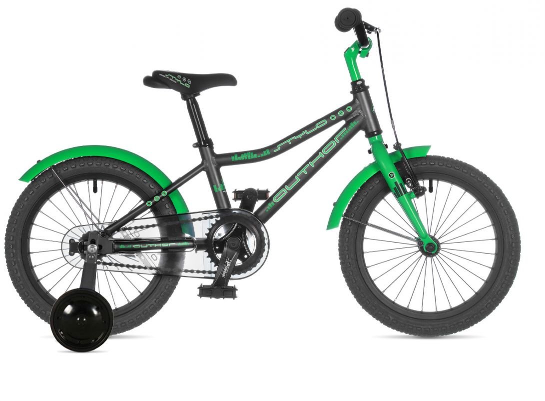 Акция на Велосипед Author (2023) Stylo Ii 16, рама 9, матовый темно-серый/зеленый (2023012) от Stylus