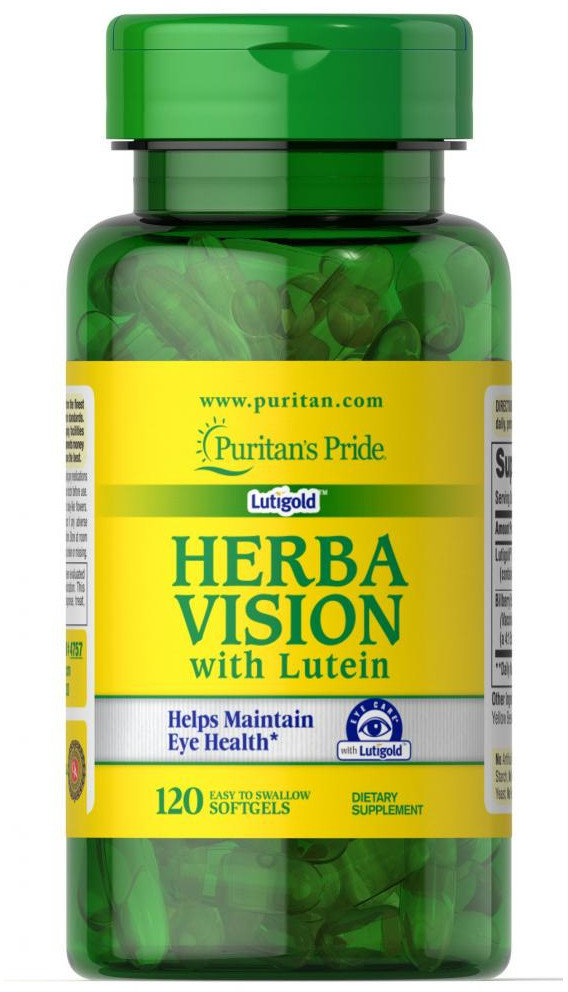 Puritan's Pride Herbavision with Lutein and Bilberry 6 mg 120 caps Лютеин і чорниця для зору
Puritan's Pride Herbavision with Lutein and Bilberry 6 mg 120 caps Лютеин і чорниця для зору