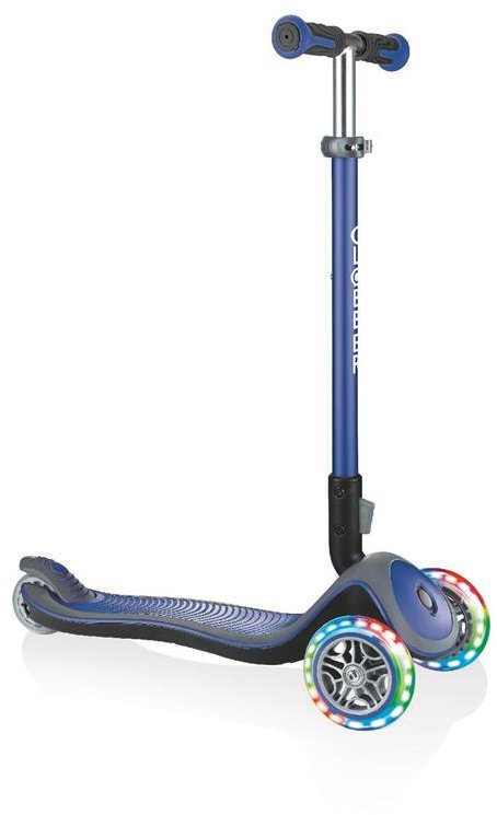 Акція на Самокат Globber серии Elite Deluxe синий, колеса с подсветкой, до 50кг, 3+, 3 колеса від Stylus