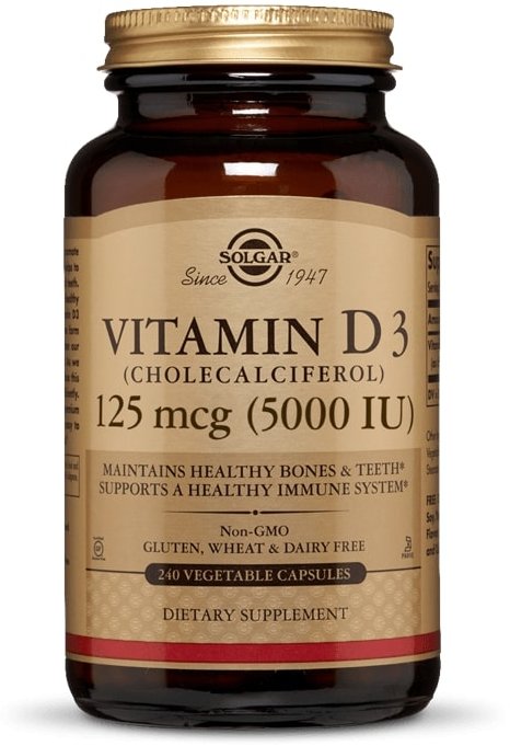 

Solgar Vitamin D3 (Cholecalciferol) 5000 Iu 240 Vegetable Capsules