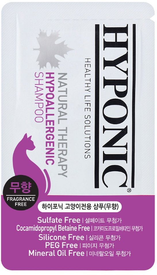 Акція на Гіпоалергенний шампунь без аромату для кішок Hyponic Hypoallergenic Shampoo for all cats 10х10 мл від Y.UA