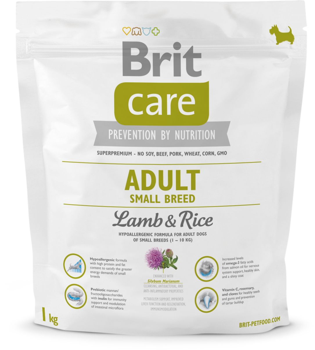 

Сухой корм для взрослых собак мелких пород Brit Care Adult Small Breed Lamb & Rice 1 кг (8595602509904)