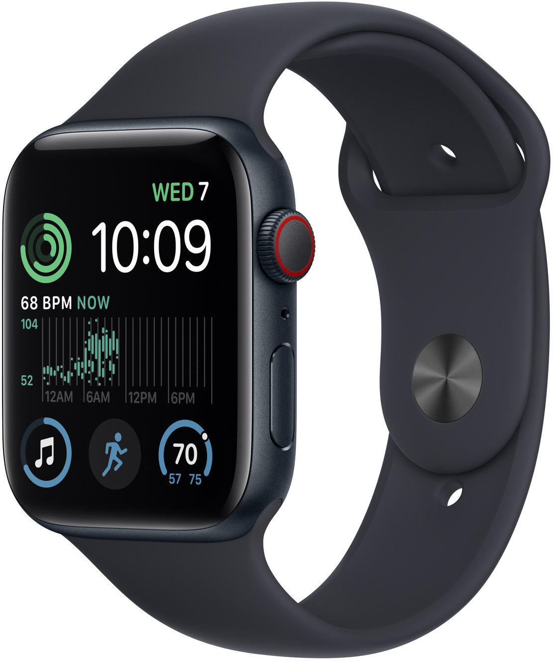 

Apple Watch Se 2 44mm GPS+LTE Midnight Aluminum Case with Midnight Sport Band (MNPY3, MNU03, MNTY3)