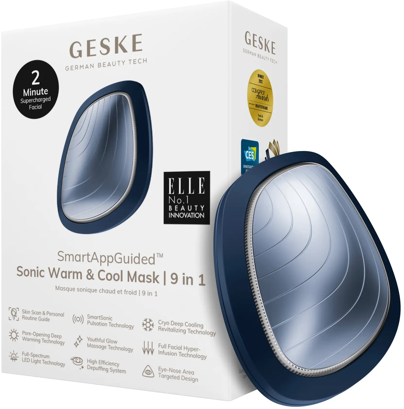 Акція на Ультразвуковая маска тепло и холод Geske Sonic Warm&Cool Mask 9в1 midnight від Stylus