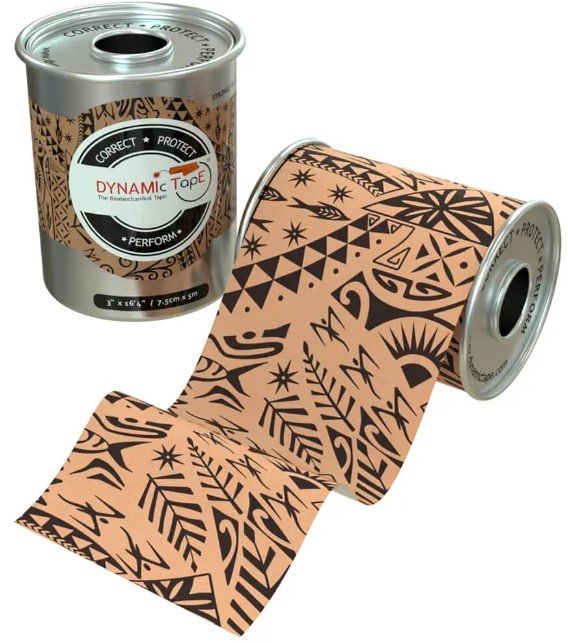 

Біомеханічний тейп Dynamic Tape 7.5 см х 5 м бежевий з чорним татуюванням (DT 75TT)