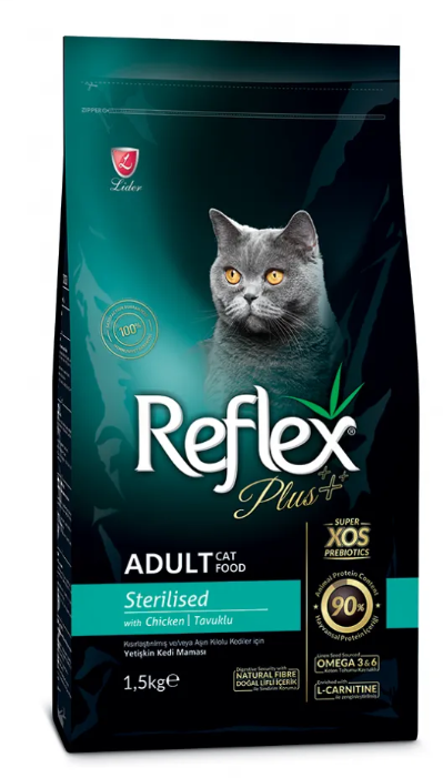 Акція на Cухой корм Reflex Plus Sterilised Adult Cat Food with Chicken для стерилизованных кошек с курицей 1.5 кг (RFX-306) від Stylus