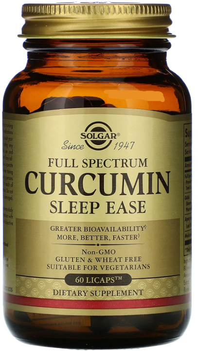 

Solgar Full Spectrum Curcumin Sleep Ease Куркумин полного спектра облегчение сна 60 жидких капсул