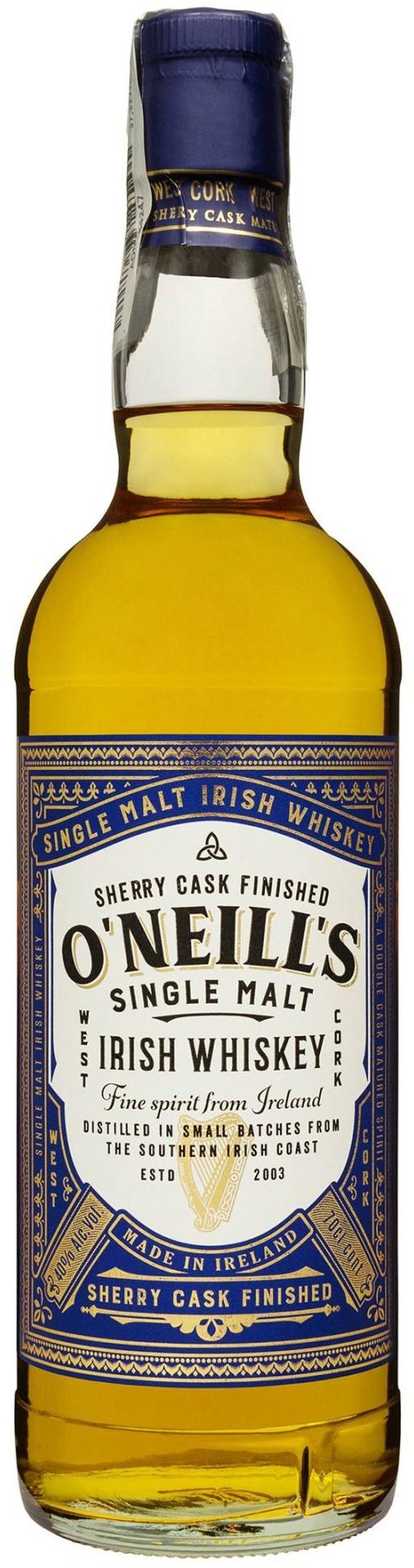 

Віскі O'Neills Sherry Cask Finished Single Malt Irish Whiskey 40% 0.7 л (FSH_5391524714333)