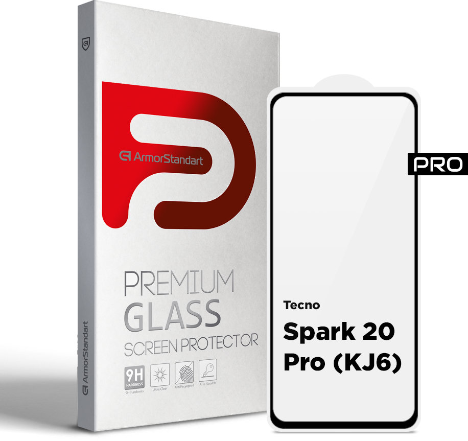 

ArmorStandart Tempered Glass Pro Black for Tecno Spark 20 Pro (KJ6) (ARM74387)