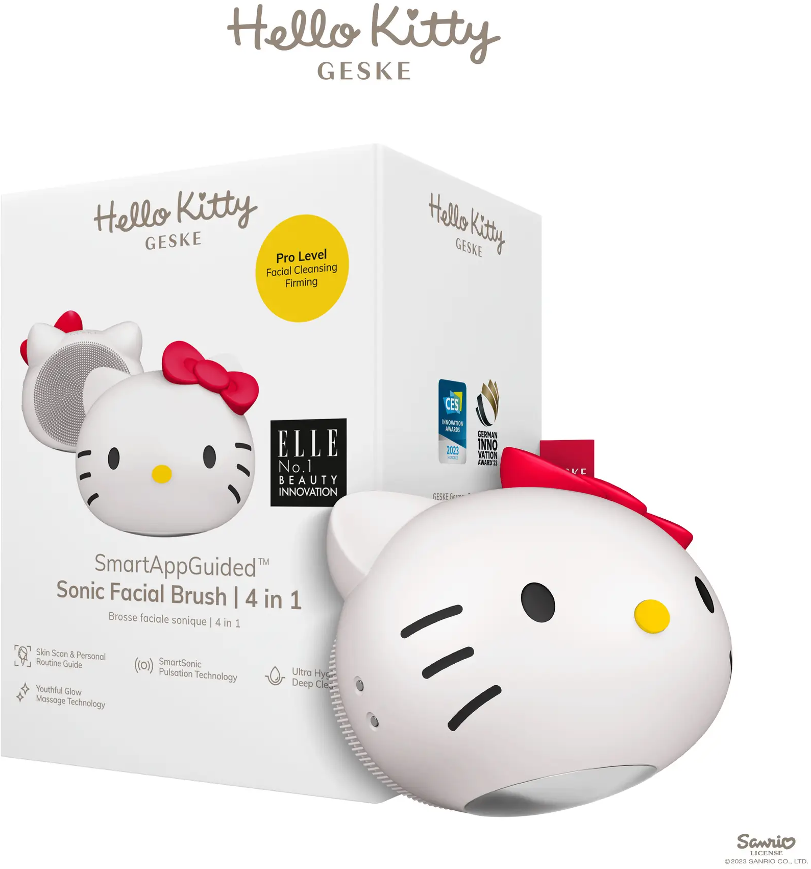 

Ультразвукова щітка для обличчя Geske Sonic Facial Brush 4в1 Hello Kitty