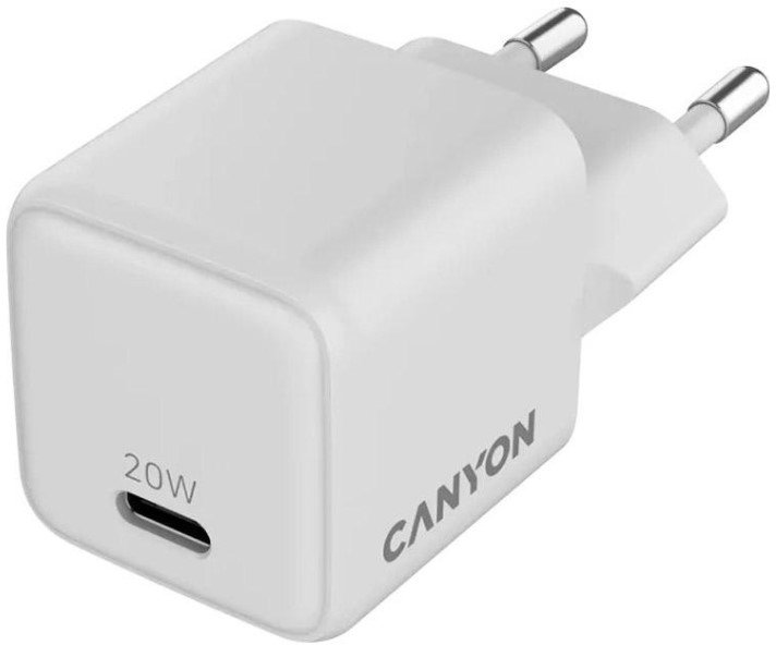 Акція на Canyon Wall Charger USB-C CU20C GaN 20W White (CNS-CUW20C) від Stylus