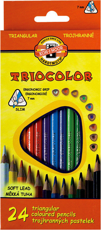 

Карандаши цветные KOH-I-NOOR Triocolor, 24цветные (3134)