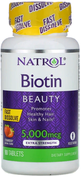 

Natrol Biotin, Strawberry, 5.000 mcg, 90 Tablets (NTL-06323)