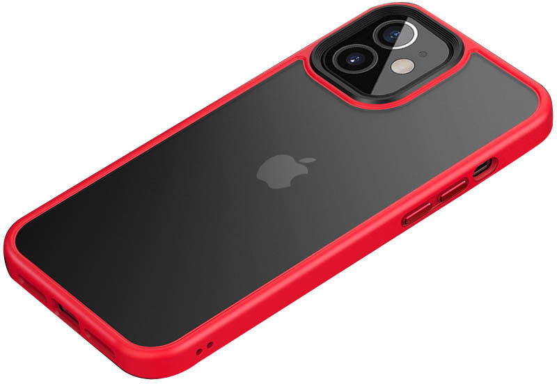 

Mobile Case TPU+PC Metal Buttons Red for iPhone 12 mini