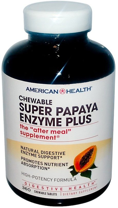 

American Health Super Papaya Enzyme Plus, 360 Chewable Tablets (AMH-50205)