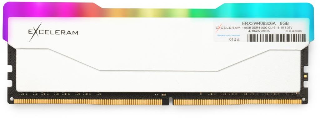 

Exceleram 8 Gb DDR4 3000 MHz Rgb X2 Series White (ERX2W408306A)