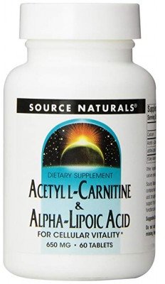 Акція на Source Naturals Acetyl L-Carnitine & Alpha Lipoic Acid 650 mg 60 Tabs Ацетил L карнитин + Альфа-липоевая кислота від Stylus