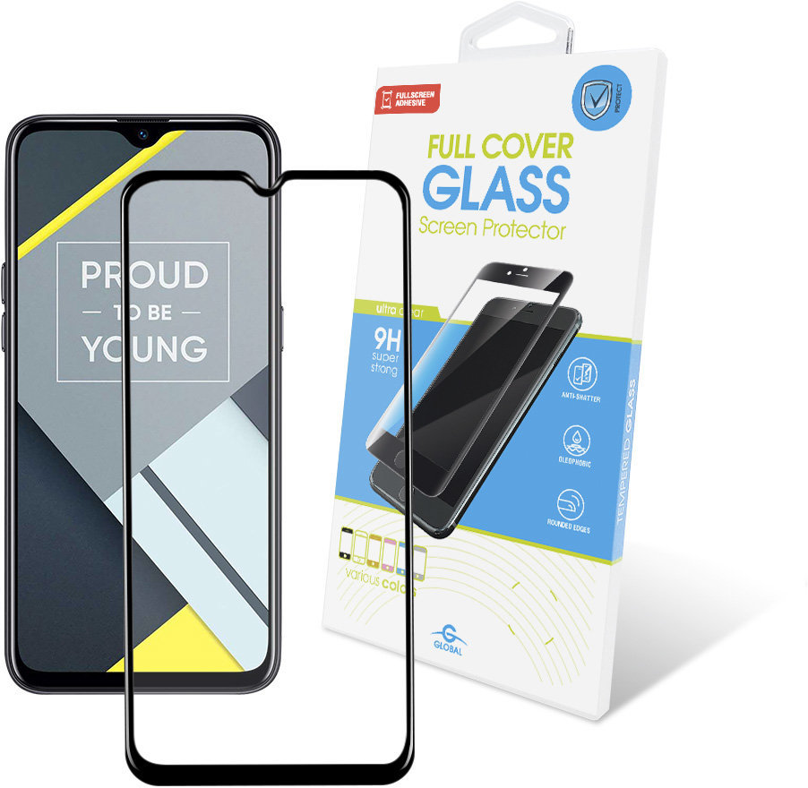 

Global Tempered Glass Full Glue Black for Realme C2