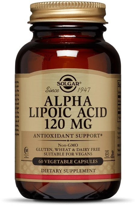 

Solgar Alpha Lipoic Acid Солгар Альфа-липоевая кислота 120 mg 60 капсул