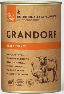 Акція на Влажный корм для взрослых собак Grandorf Veal & Turkey Adult телятина с индейкой 400 г (5407007852178) від Stylus