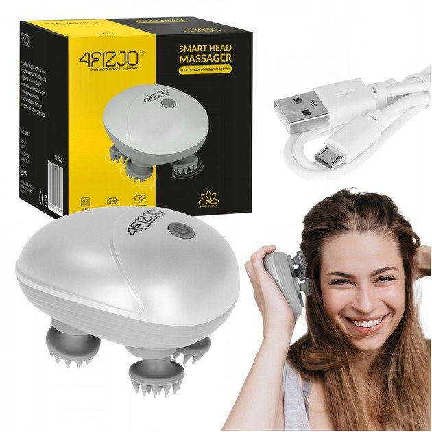 Акція на 4FIZJO Smart Head Massager White (4FJ0619) від Stylus