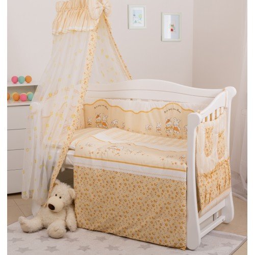 

Постельный комплект 8 эл. Twins Standard Basic 4050-CB-023, Зайчики с полосками, желтый