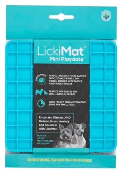 Акція на Коврик для медленного питания LickiMat Dog Mini Playdate Turquoise для собак (9349785006656) від Stylus