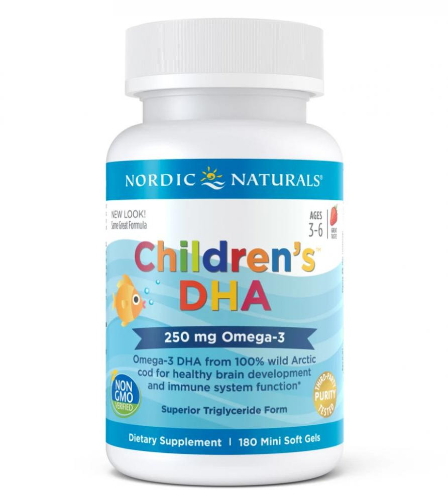 

Nordic Naturals Children's Dha 250 mg 180 Mini Soft Gels Strawberry Рыбий жир для детей со вкусом клубники