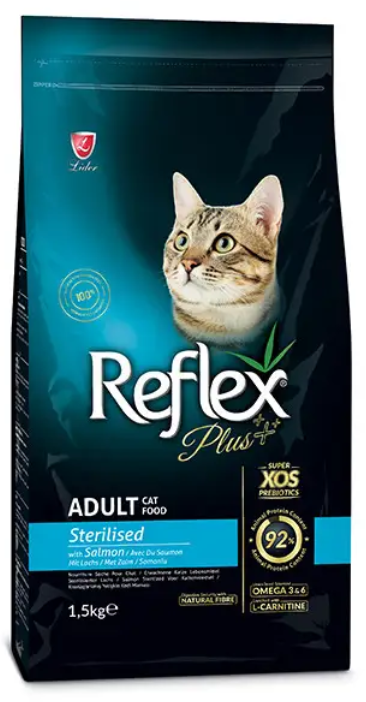 Акція на Сухой корм Reflex Plus Sterilised Adult Cat Food with Salmon для стерилизованных кошек с лососем 1.5 кг (RFX-308) від Stylus