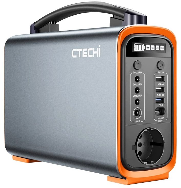 

Зарядна станція CTECHi GT200 240Wh 66600mAh 200W Portable Power Station LiFePO4 60W Pd Fast Charging Led Light Grey (GT200)