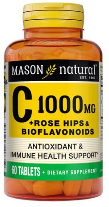 

Mason Natural Vitamin C 1000 mcg Plus Rose Hips and Bioflavonoids Complex Витамин С 60 таблеток