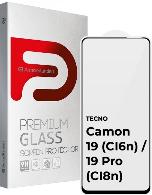 

ArmorStandart Tempered Glass Full Glue Black for Tecno Camon 19 (CI6n) / 19 Pro (CI8n) (ARM63697)