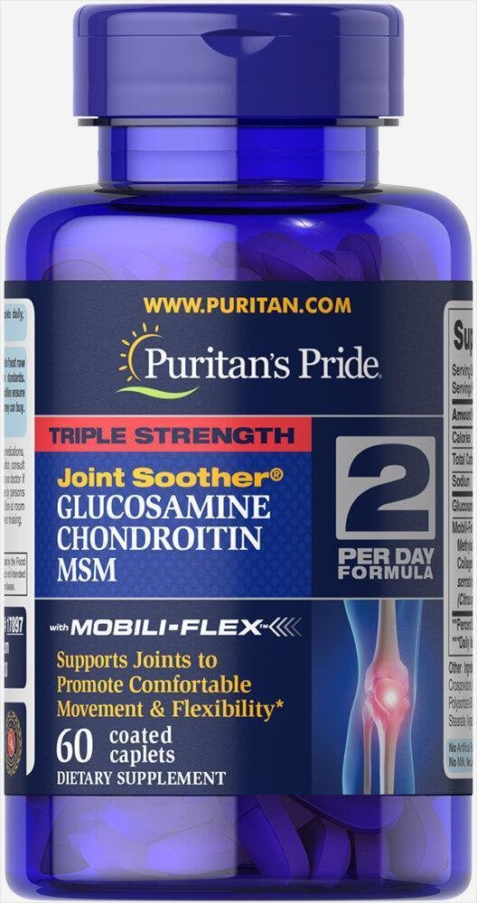 

Puritan's Pride Triple Strength Glucosamine, Chondroitin & Msm Joint Soother 60 caps