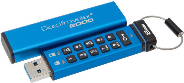 

Kingston 8GB DataTraveler 2000 Keypad Access Usb 3.1 Blue (DT2000/8GB)