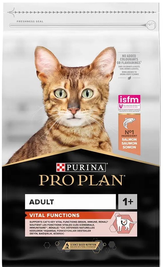 

Сухой корм ProPlan Vital Function для взрослых кошек с лососем 10кг (12539025)