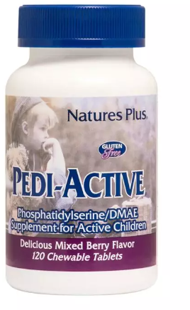 Акція на Nature's Plus Pedi Active Добавка для активных детей фосфатидилсерин и Dmae 120 жевательных таблеток від Stylus