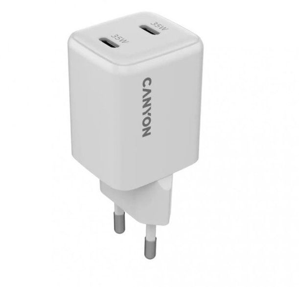 Акція на Canyon Wall Charger 2xUSB-C CU35CC GaN 35W White (CNS-CUW35CC) від Stylus