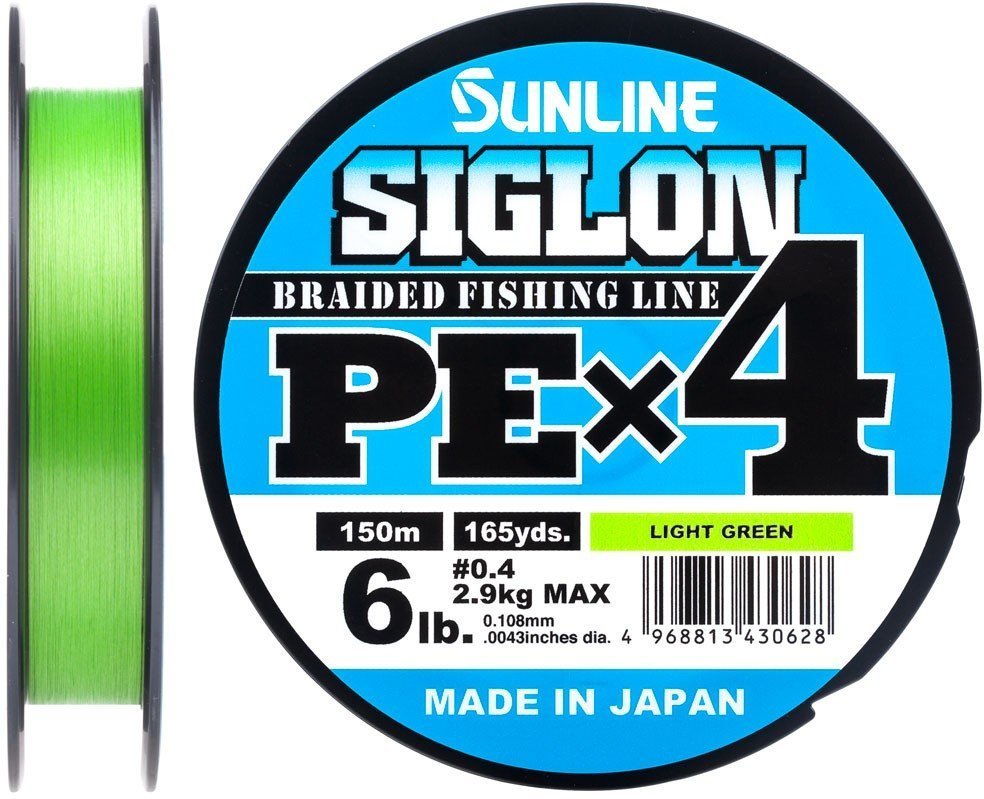 

Шнур Sunline Siglon Pe х4 150м, #0.4/0.108мм, 6lb/2.9кг, салатовый (1658.09.02)