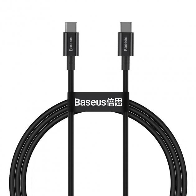 Акція на Baseus Cable USB-C to USB-C Superior Series Pd 100W 1m Black (CATYS-B01) від Stylus