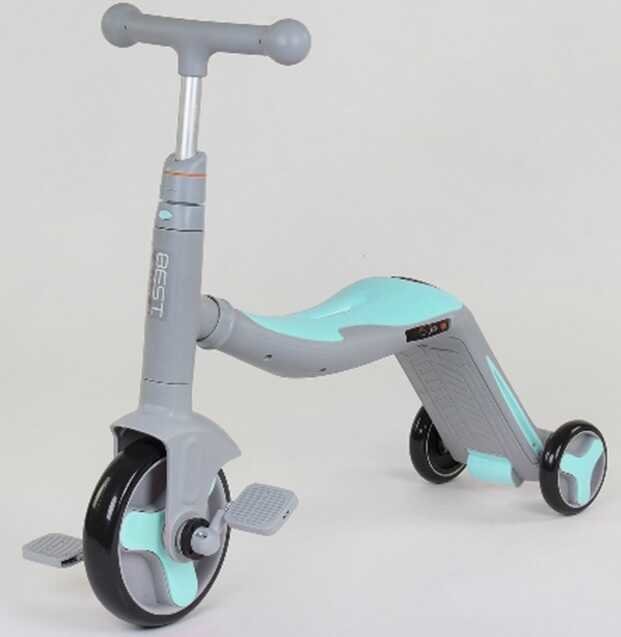 

Самокат детский 3в1 Best Scooter с Pu колёсами (свет+музыка) - Grey/Turquoise (90792)