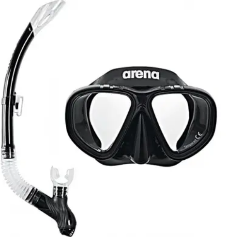 Акція на Набор маска и трубка Arena Premium Snorkeling Set Jr черный Дит Osfm (002019-505) від Stylus