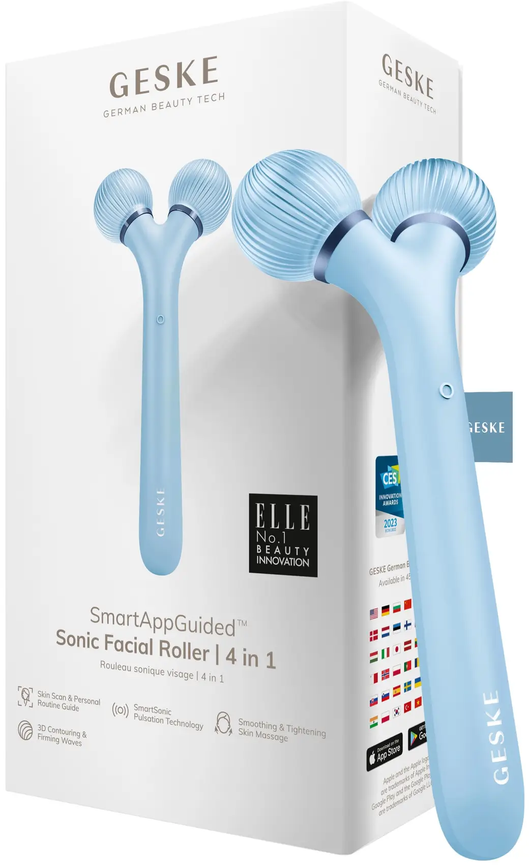 

Електронний ультразвуковий ролик для обличчя Geske Sonic Facial Roller 4в1 aquamarine