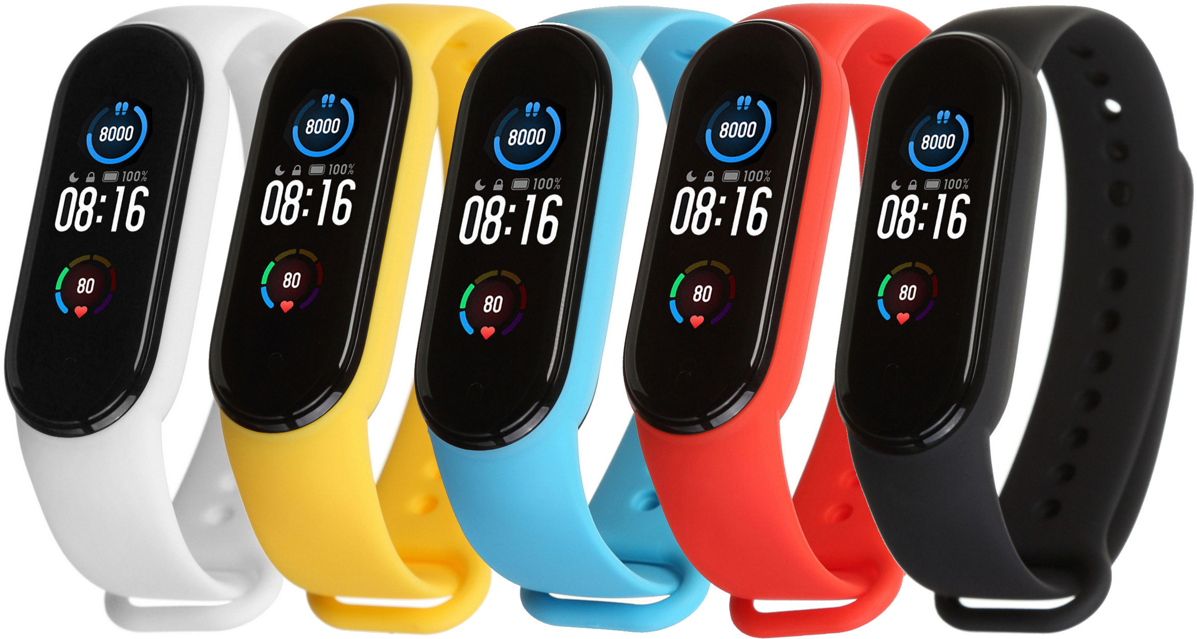 

Набор ArmorStandart Black/Light Blue/Red/White/Yellow (ARM57620) for Xiaomi Mi Smart Band 5/6/7