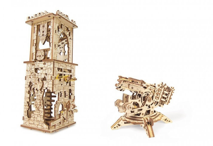 Акція на Механічний 3D пазл Ugears "Вежа-Аркбалліста" (70048) від Y.UA