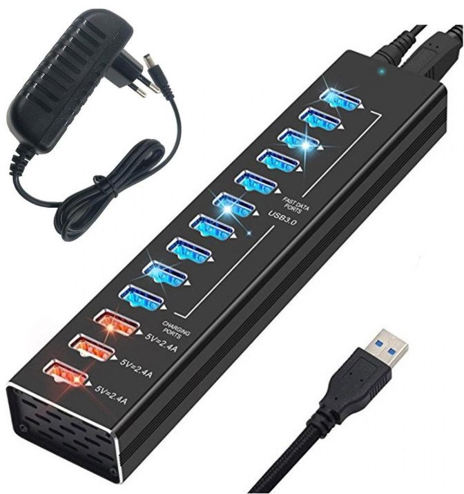 Акція на Dynamode Adapter Usb to 10xUSB3.0+3xUSB2.4A Bkack (DM-UH-P1013) від Stylus